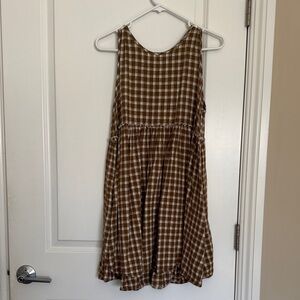 Rylee + Cru | Woman’s Brown Gingham Sleeveless Dress